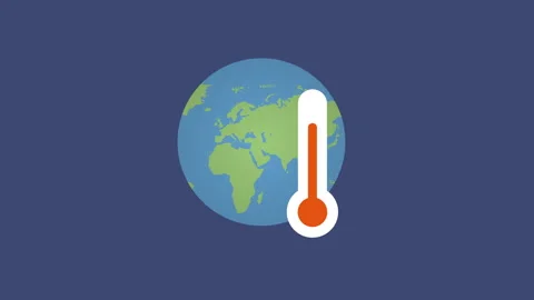 Planet warming up 2d animation with alpha matte Stock Footage 335800458