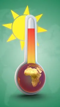 Planet Warming Visualization Due To Sun Exposure Stockillustratie