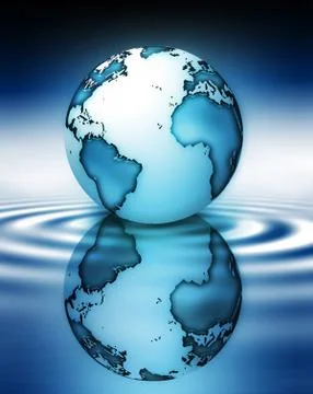Planet in water Stock Illustration