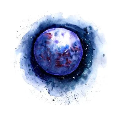 Planet in watercolor Stock Illustration