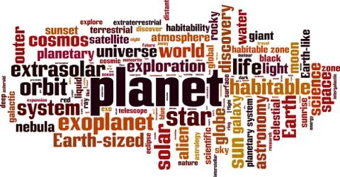 Planet word cloud Stock Illustration