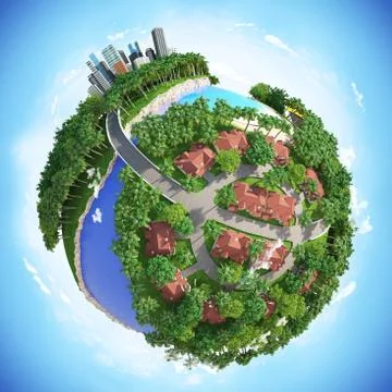 Planet World 3D Stock Illustration
