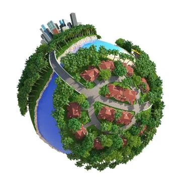 Planet World 3D Stock Illustration