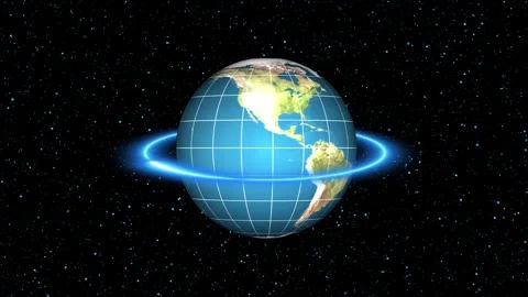 Planet world earth globe blue orbit ring starry space 4k ultra hd. Earth gl.. Stock Footage 317977836