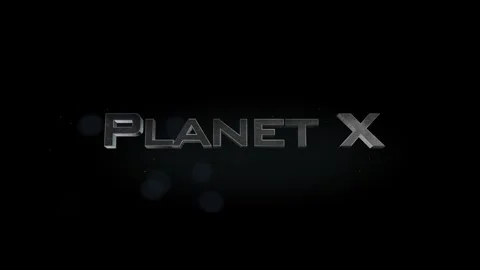 Planet X title 3D metal text on black alpha channel background Stock Footage 301264934