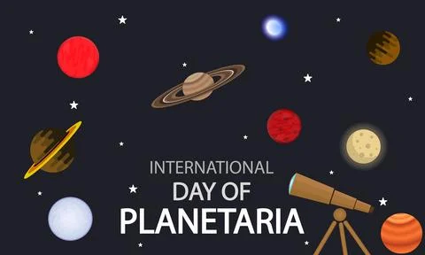Planetaria day planets in space Stock Illustration