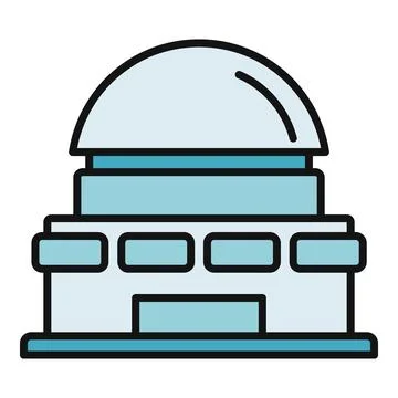 Planetarium building representing astronomy, science, and education Ilustración de archivo