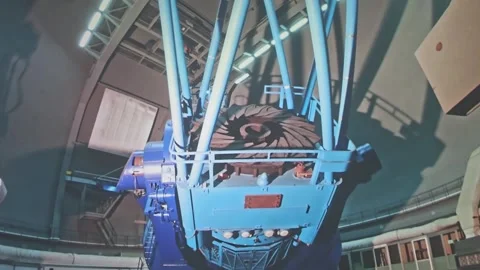 Planetarium Interior and Astronomical Observatory Telescope Stock Footage 338346749