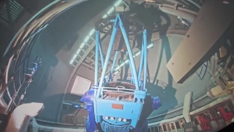 Planetarium Interior and Astronomical Observatory Telescope Stock Footage 338346750