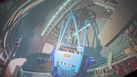 Planetarium Interior and Astronomical Observatory Telescope 스톡 동영상 338346752