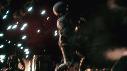 Planetary camp falls as robots unleash destruction Stock Footage 139663665