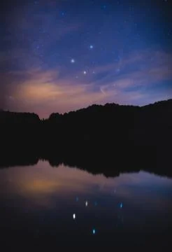 Planetary conjunction in a summer night Stock Photos