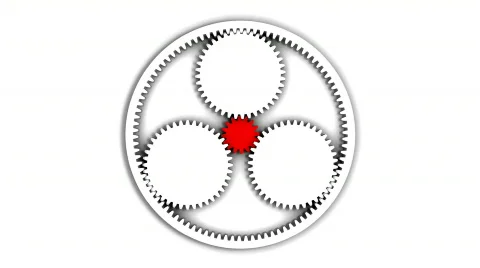 Planetary Gears (Loop + Alpha) Stock Footage 599292