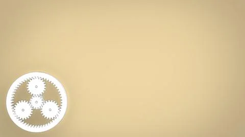 Planetary gears mechanism with shafts on solid background 3d rendering image イラスト素材