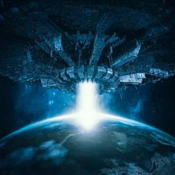 Planetary invasion spacecraft Illustrazione stock