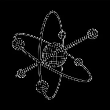 Planetary model of atom with nucleus and electrons イラスト素材