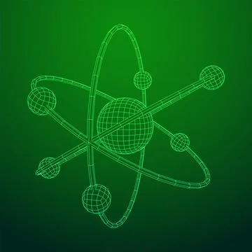 Planetary model of atom with nucleus and electrons イラスト素材