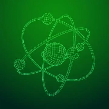 Planetary model of atom with nucleus and electrons イラスト素材