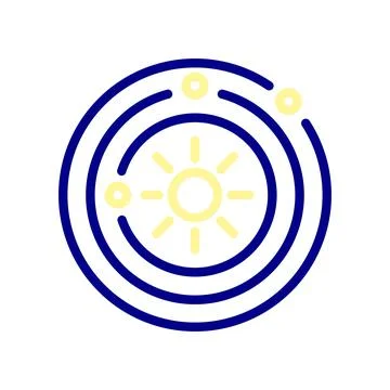 Planetary Orbit Icon. Each planet swims in its own path Stock Illustration