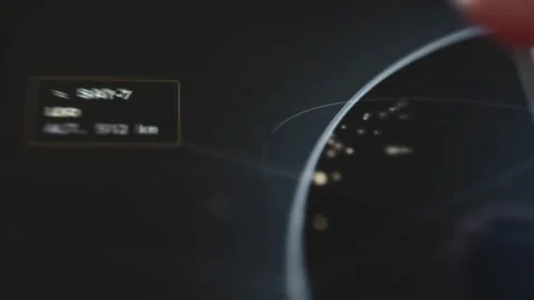 Planetary Orbit Telemetry on Digital Globe Stock Footage 340556110