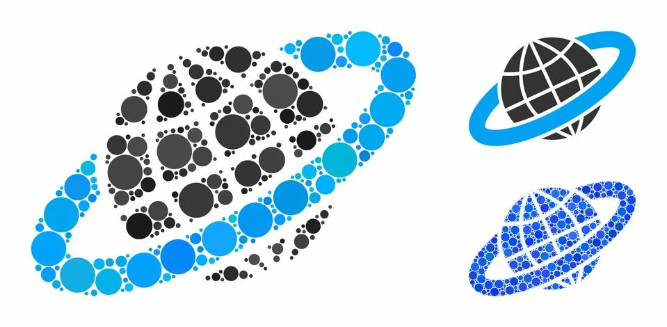 Planetary ring Composition Icon of Round Dots Stock Illustration