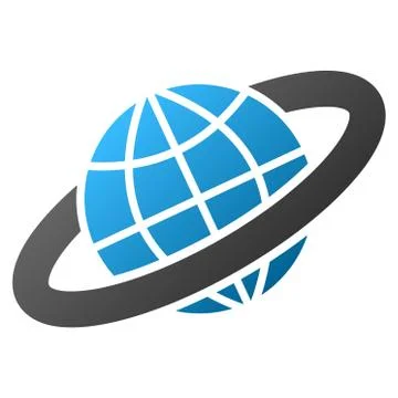 Planetary Ring Gradient Vector Icon 스톡 일러스트