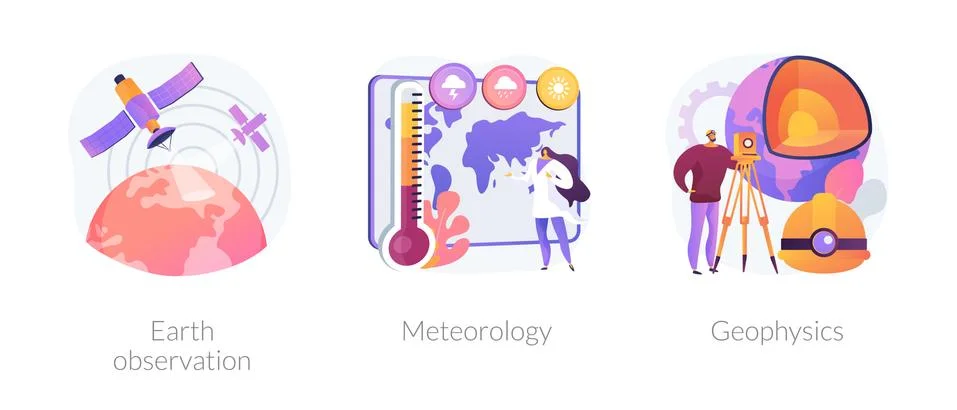 Planetary science abstract concept vector illustrations. Stock Illustration