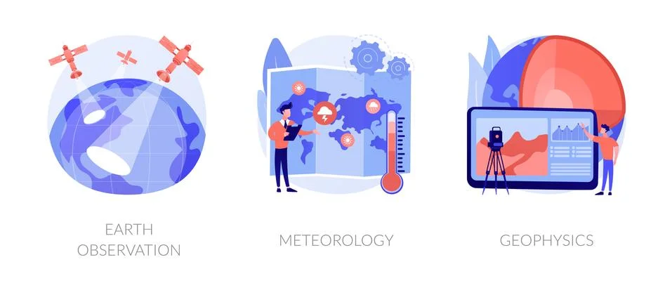 Planetary science abstract concept vector illustrations. Stock Illustration