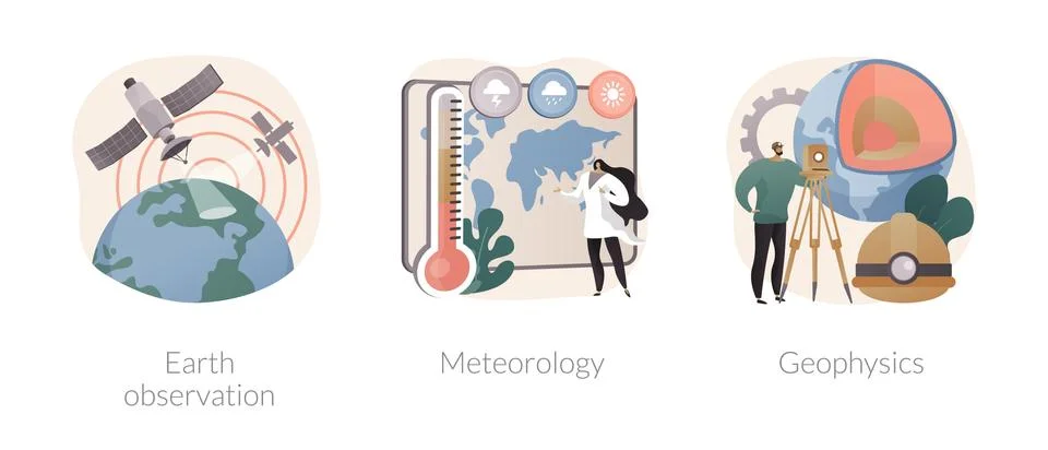 Planetary science abstract concept vector illustrations. Illustrazione stock