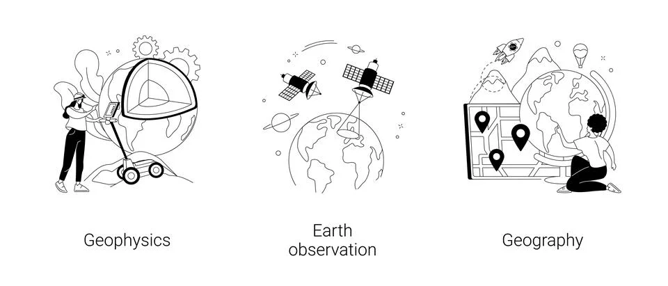 Planetary science abstract concept vector illustrations. Stock Illustration