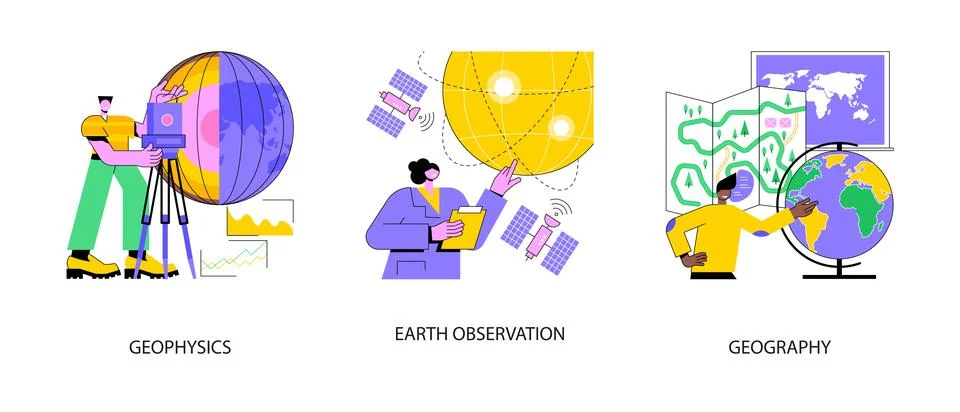 Planetary science abstract concept vector illustrations. Stock Illustration