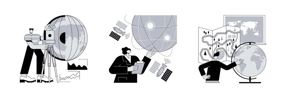 Planetary science abstract concept vector illustrations. Stock Illustration