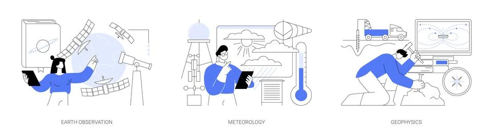 Planetary science abstract concept vector illustrations. Stock Illustration