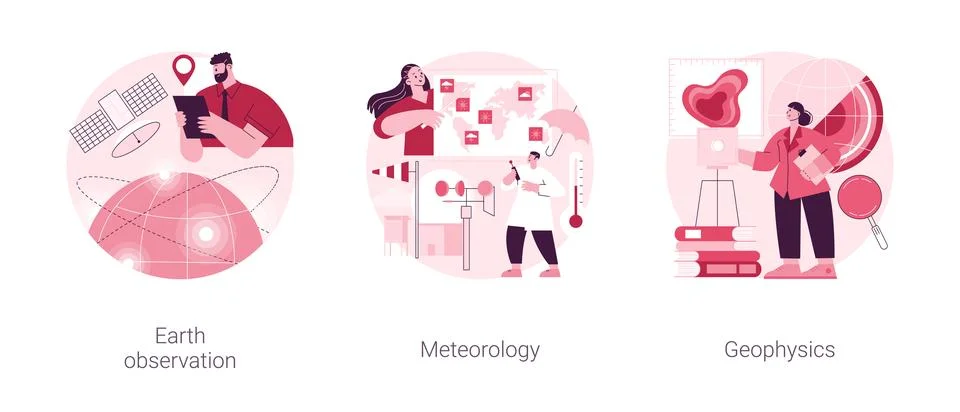 Planetary science abstract concept vector illustrations. Stock Illustration