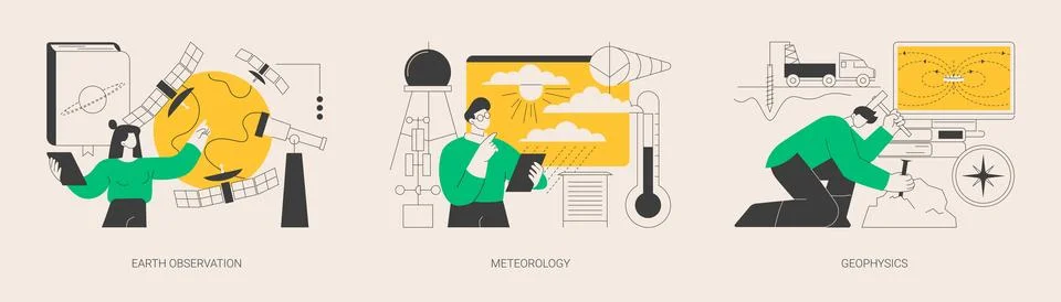 Planetary science abstract concept vector illustrations. Stock Illustration