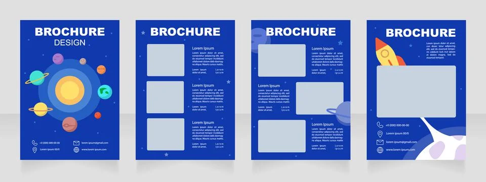Planetary scientist educational course blank brochure design Ilustración de archivo