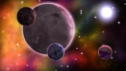 Planetary system. Loop. Stock Footage 89469876