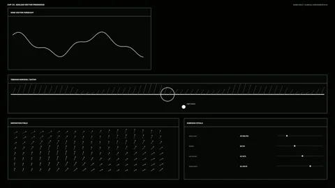 Planetary Terrain Analysis HUD Seamless Loop Stock Footage 342286733