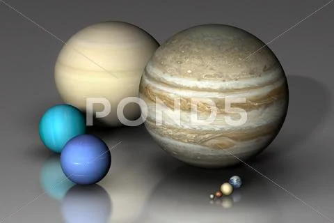 Planets compared Stock Illustration