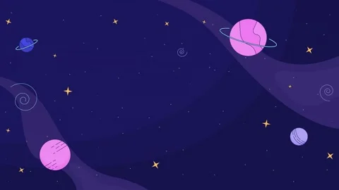 Planets in dark sky cartoon animation Stock Footage 301891810