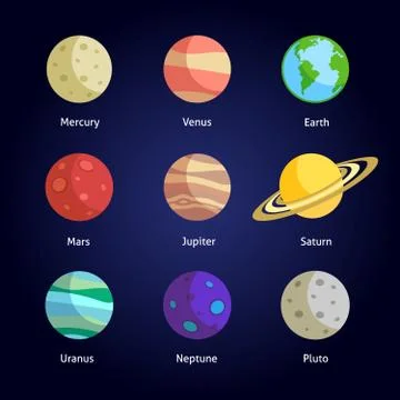 Planets decorative set Stock Illustration