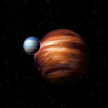 Planets in deep space Stock Illustration