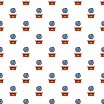 Planets on display repeating pattern background Illustrazione stock