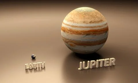 Planets earth and jupiter Stock Illustration