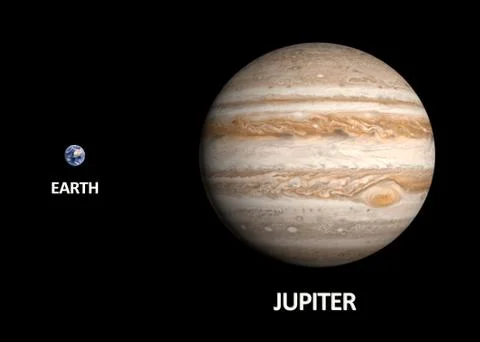 Planets earth and jupiter Stock-Illustration