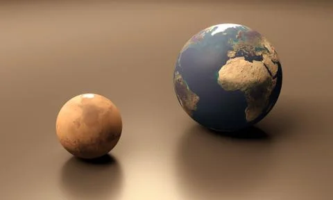 Planets earth and mars blank Stock Illustration
