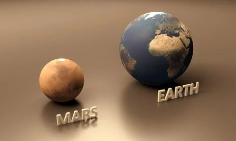 Planets earth and mars Stock-Illustration