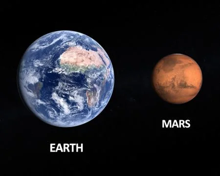 Planets earth and mars Stock Illustration