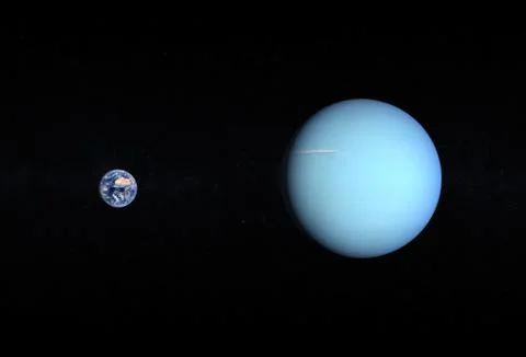 Planets earth and uranus Stock Illustration