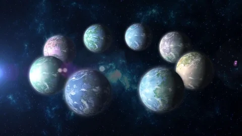 Planets Earth Spinning in Space Vidéo 74397096